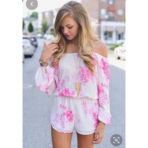 NWOT! Pink Ombré Floral Romper